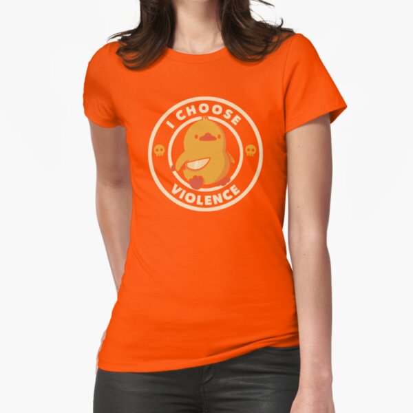 I Choose Violence Funny Duck by Tobe Fonseca Fitted T-Shirt