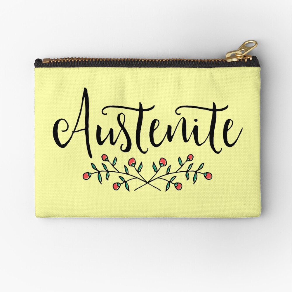Jane Austen Floral Austenite Zipper Pouch