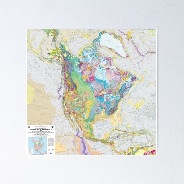 Item preview, USGS Geologic Map of North America designed and sold by Vintage Wall Art.