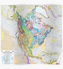 USGS Geologic Map of North America Poster