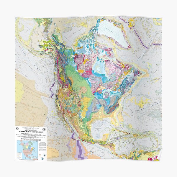 USGS Geologic Map of North America Poster