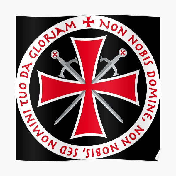 Templar Cross Non Nobis Domine Crusader Knights Cross Knight Poster