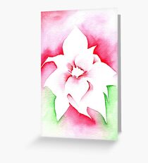 Red Poinsettia Christmas design - Aquamarkers. Greeting Card