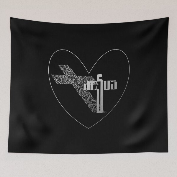 Item preview, Jesus, Cross, Heart in Silver designed and sold by PawsitiveMum.
