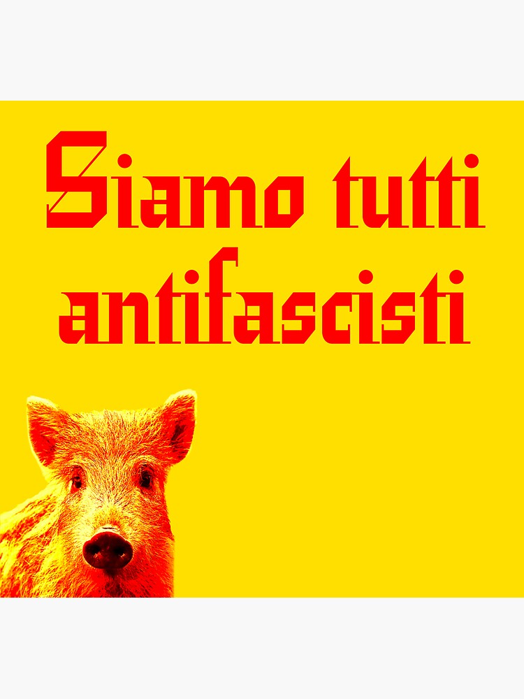 "Siamo tutti antifascisti boar" Sticker for Sale by Hellogrise Redbubble