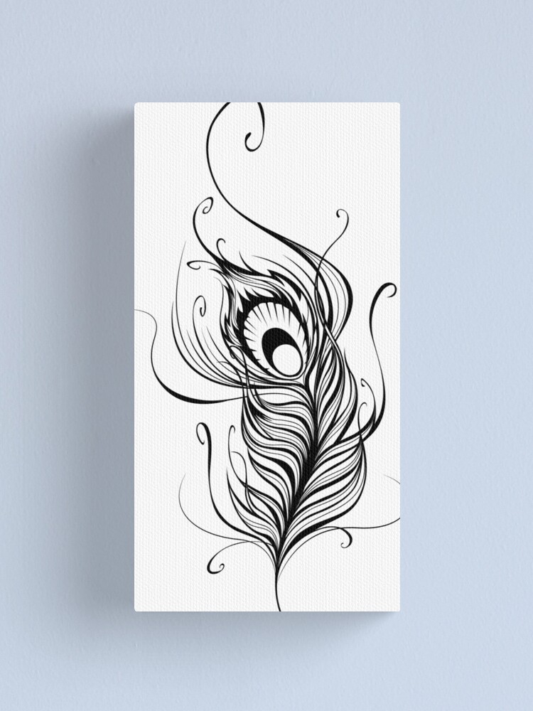 Stylized black peacock feather Sticker for Sale by Blackmoon9