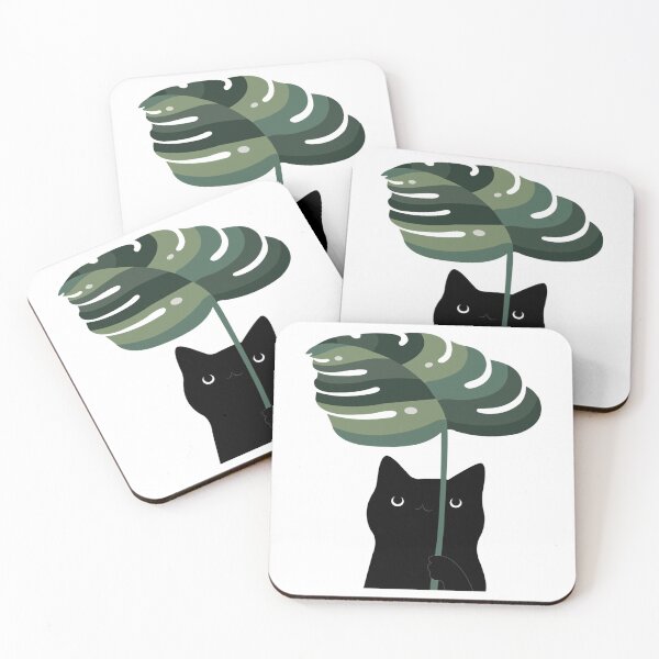Item preview, Cat holding leaves art print   designed and sold by DandelionDe.