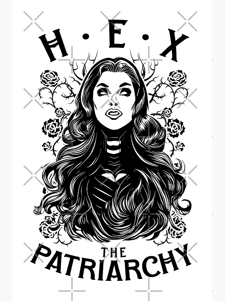 "Hex The Patriarchy Feminist Witch Halloween Gothic Pop Art" Poster for