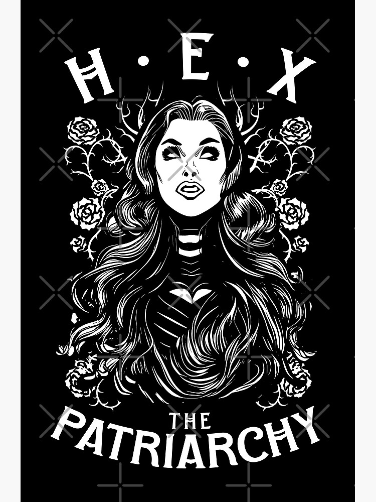 "Hex The Patriarchy Feminist Witch Halloween Gothic Pop Art" Poster for