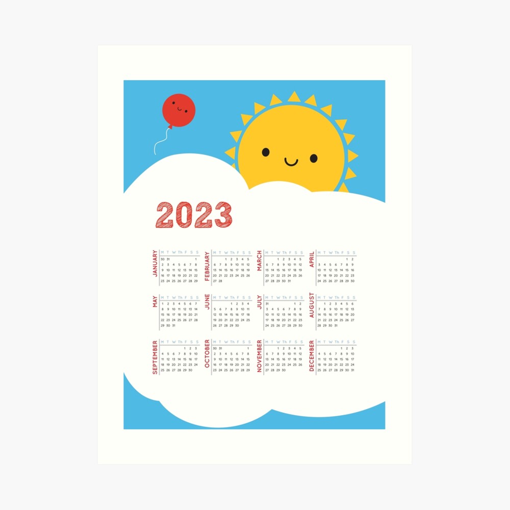 Happy Sun 2023 Calendar 