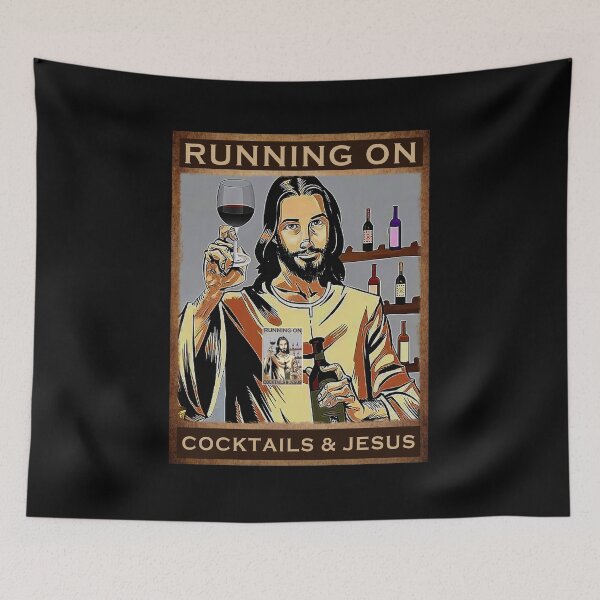 Item preview, Running On Cocktails and Jesus Bartender designed and sold by quertaautrey8.