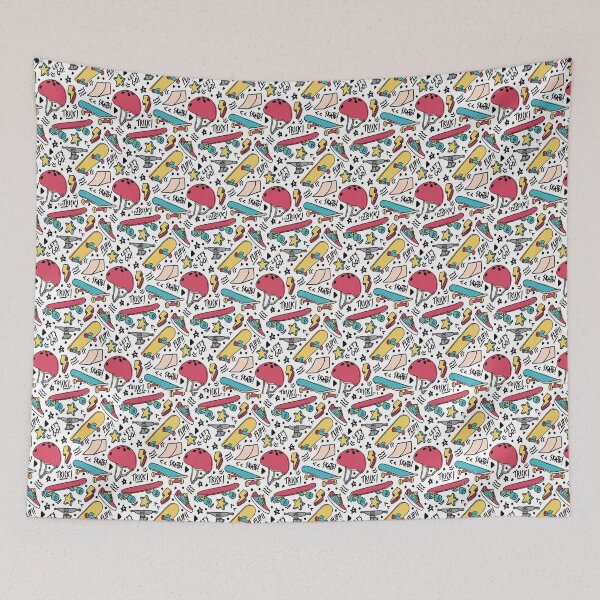Item preview, skate sport doodle colorful monoline seamless pattern designed and sold by FNDES1GN5.