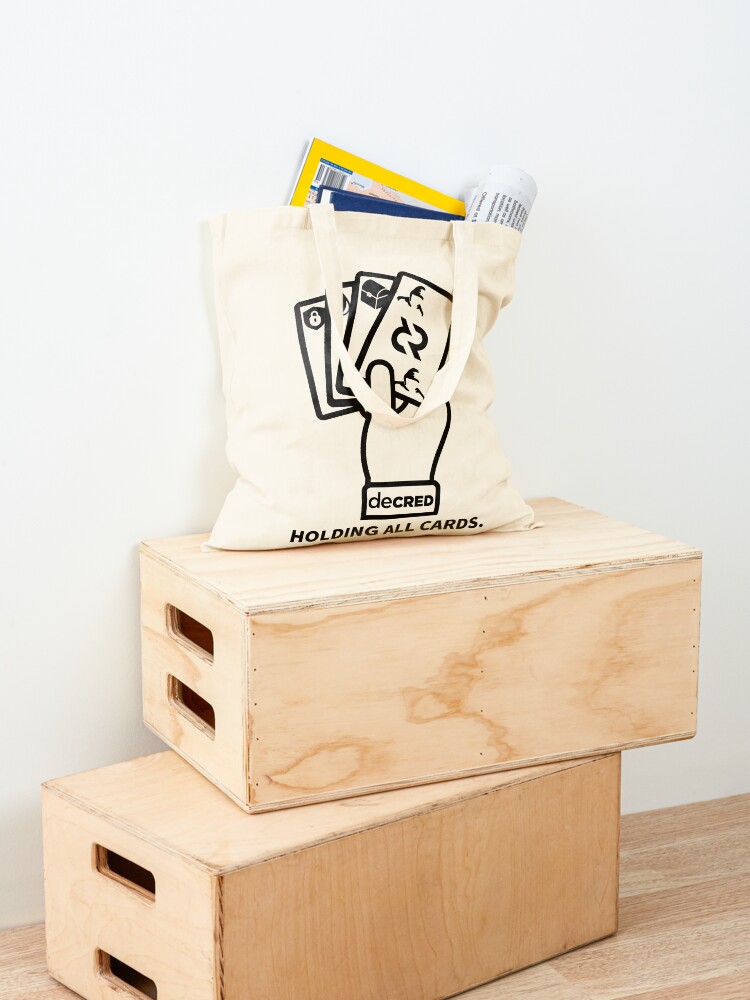 Thumbnail 4 of 5, Tote Bag, Decred cards © v2 (Design timestamped by https://timestamp.decred.org/) designed and sold by OfficialCryptos.
