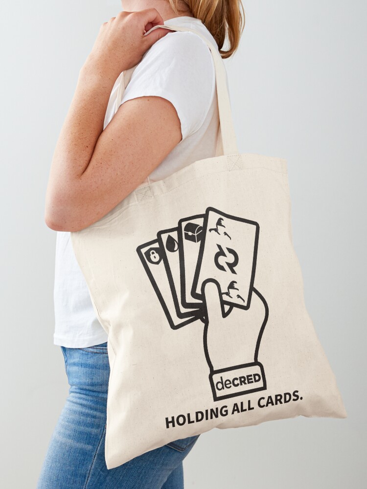 Thumbnail 1 of 5, Tote Bag, Decred cards © v2 (Design timestamped by https://timestamp.decred.org/) designed and sold by OfficialCryptos.