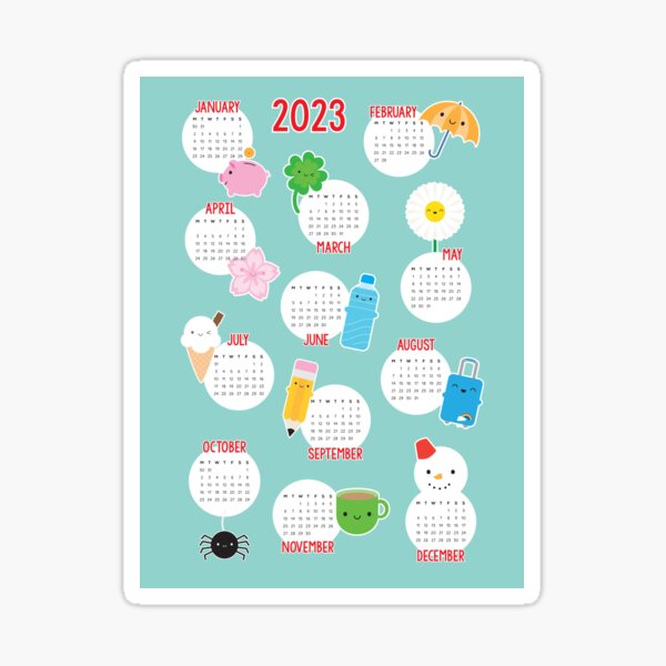 Kawaii Life 2023 Calendar Sticker
