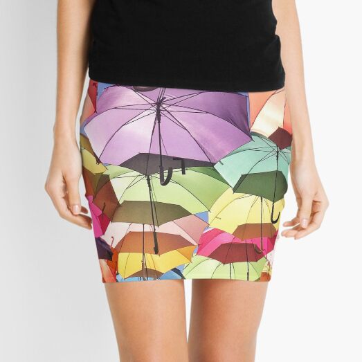 Umbrellas in the Sky Mini Skirt