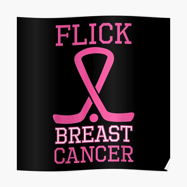 Field Hockey for Girls Breast Cancer Awareness Ribbon Poster