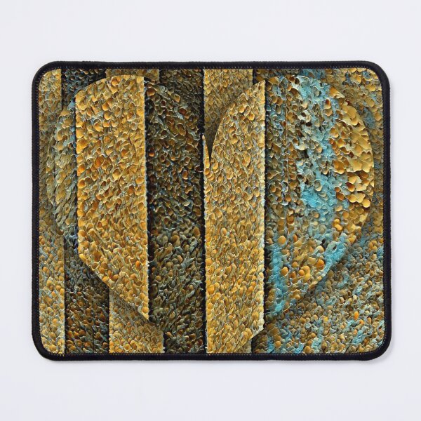 Item preview, heart shaped peeling paint turquoise gold and brown coloured design designed and sold by mister-john.