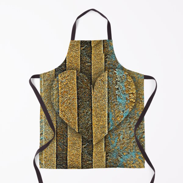 Item preview, heart shaped peeling paint turquoise gold and brown coloured design designed and sold by mister-john.
