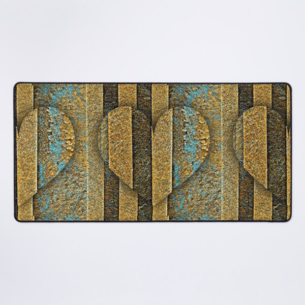 Item preview, heart shaped peeling paint turquoise gold and brown coloured design designed and sold by mister-john.