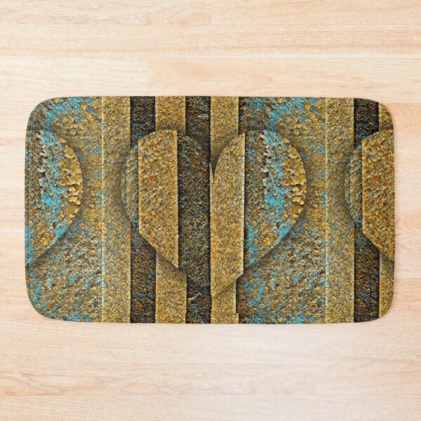 Item preview, heart shaped peeling paint turquoise gold and brown coloured design designed and sold by mister-john.