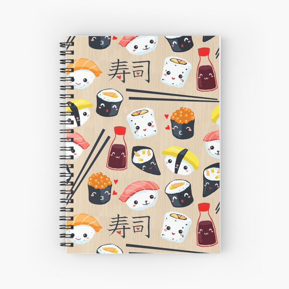 Kawaii Sushi Spiral Notebook