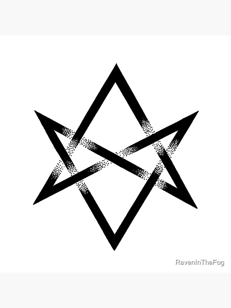 unicursal-hexagram-black-poster-by-raveninthefog-redbubble