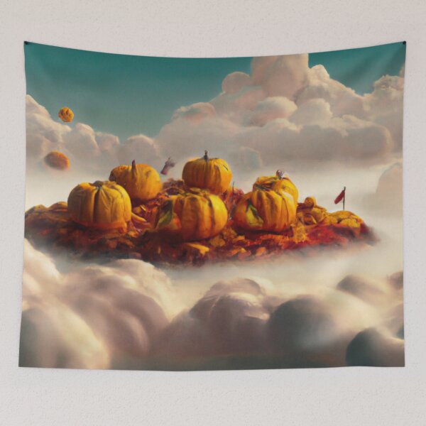 Item preview, Pumpkin Island On Fluffy Clouds Poster designed and sold by Teetans.