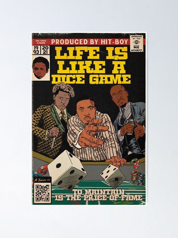 Nas, Cordae, & Freddie, Life Is Like A Dice Game - Comic Book Art - Un –  Fine Art Of MK