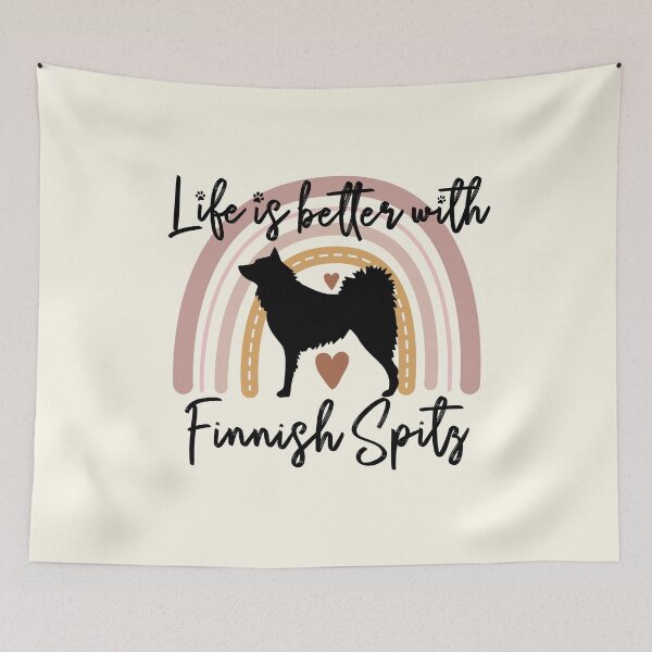Item preview, Finnish Spitz Dog Rainbow Aesthetic Boho designed and sold by rafaeltto.