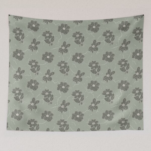 Item preview, Dark green Dahlias on a green background with texture designed and sold by BrittDDesigns.