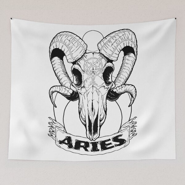 Item preview, Aries (black / white) designed and sold by Marsh Merch.