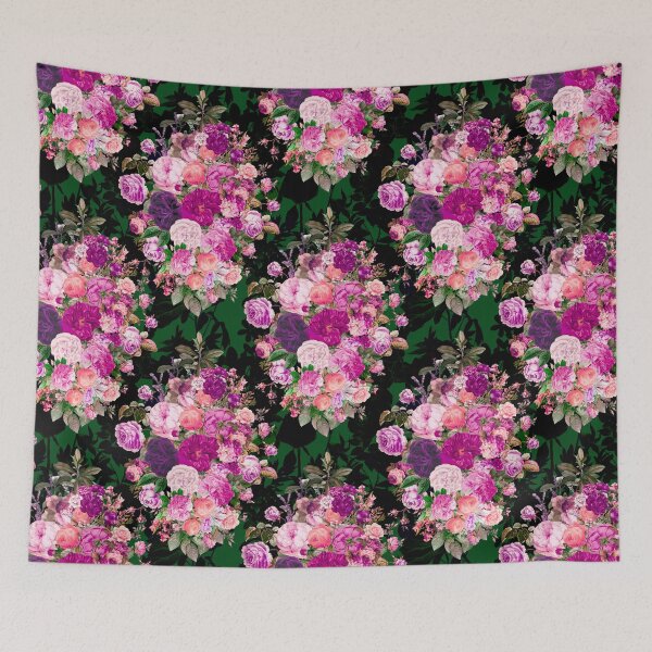 Item preview, Flowers in a diamond floral pattern, decorative pattern, modern design, flowers repeat pattern, Dark green floral   designed and sold by ZeinabTaha.