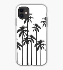 Black and White Exotic Tropical Palm Trees iPhone Case