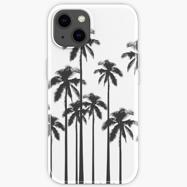 Black and White Exotic Tropical Palm Trees iPhone Soft Case