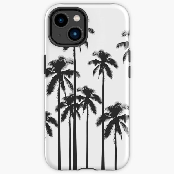 Black and White Exotic Tropical Palm Trees iPhone Tough Case