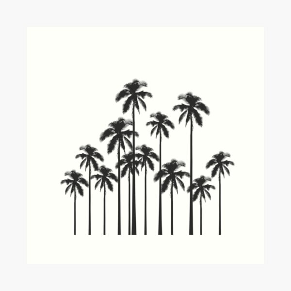 Item preview, Black and White Exotic Tropical Palm Trees designed and sold by Blkstrawberry.