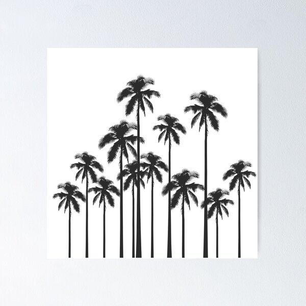 Item preview, Black and White Exotic Tropical Palm Trees designed and sold by Blkstrawberry.