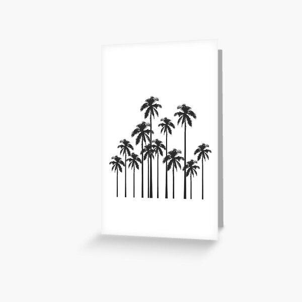 Black and White Exotic Tropical Palm Trees Greeting Card