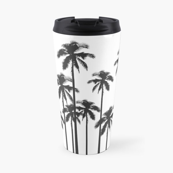 Palmiers tropicaux exotiques en noir et blanc Mug isotherme