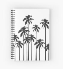 Black and White Exotic Tropical Palm Trees Spiral Notebook