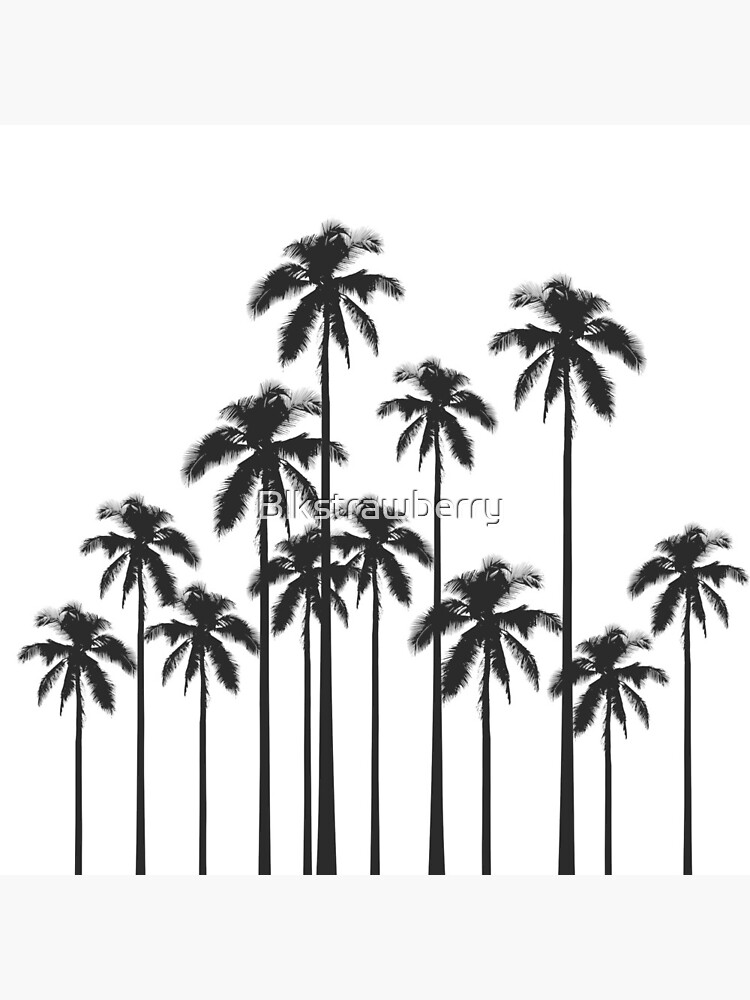 Black and White Exotic Tropical Palm Trees by Blkstrawberry
