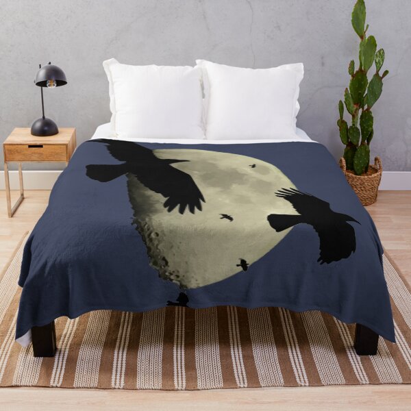 Item preview, Crows In Flight Silhouetted Against A Large Moon Vector Art designed and sold by taiche.