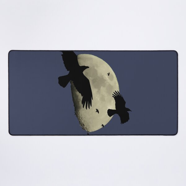 Item preview, Crows In Flight Silhouetted Against A Large Moon Vector Art designed and sold by taiche.