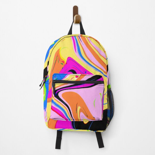 Item preview, Modern Liquid Swirl Abstract Pattern Square Vibrant Yellow Multicolor Design designed and sold by theprintedclub.