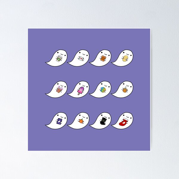 Kawaii Ghost Favourites Poster