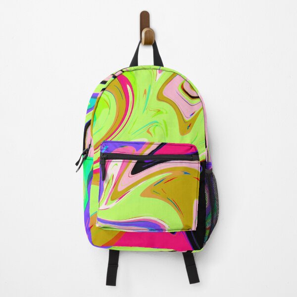 Item preview, Modern Liquid Swirl Abstract Pattern Square Vibrant Green Multicolor Design designed and sold by theprintedclub.