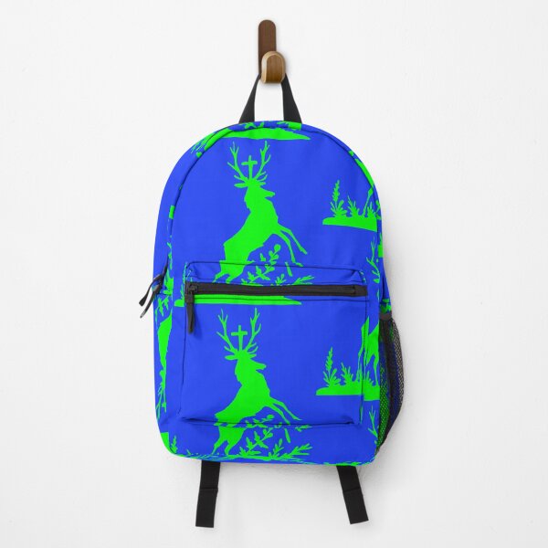 Item preview, Fairytale Germany Hubertus deer forest hunting silhouette green designed and sold by G-M-Designs.