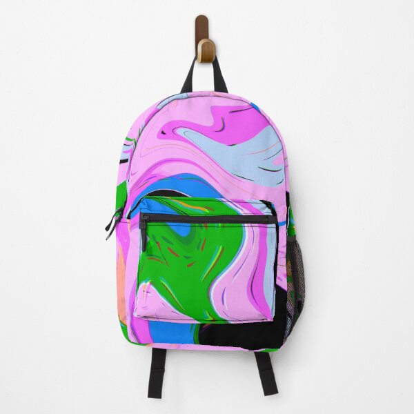 Item preview, Modern Liquid Swirl Abstract Pattern Square Vibrant Neon Pink, Lilac Multicolor Design designed and sold by theprintedclub.