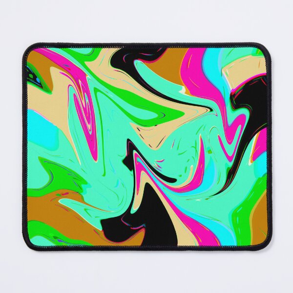 Item preview, Modern Liquid Swirl Abstract Pattern Square Vibrant Mint Green Multicolor Design designed and sold by theprintedclub.